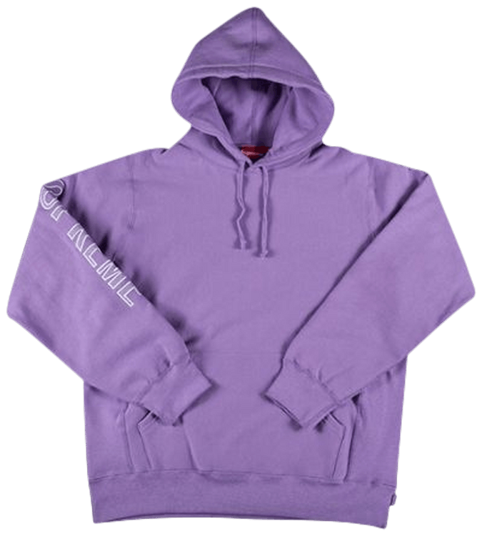 supreme sleeve embroidery hooded sweatshirt