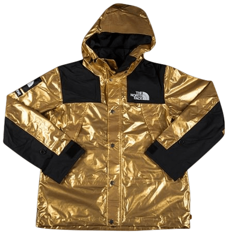 gold north face supreme jacket