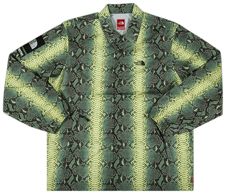 supreme the north face snakeskin taped seam coaches jacket green