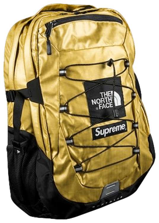 supreme the north face metallic borealis backpack gold