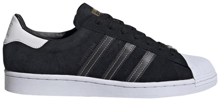 black suede adidas superstar