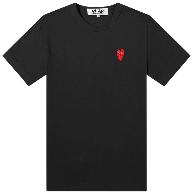Comme Des Garcons Play T Shirt With Red Heart Black Comme Des