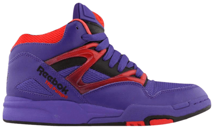 purple and yellow reebok pumps