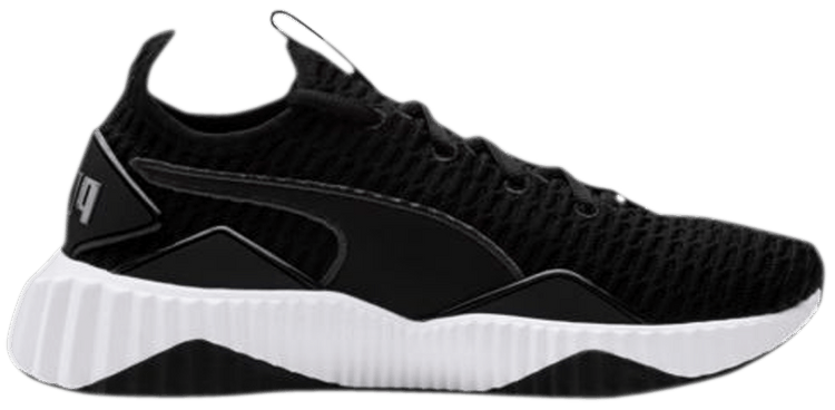 puma defy black and white