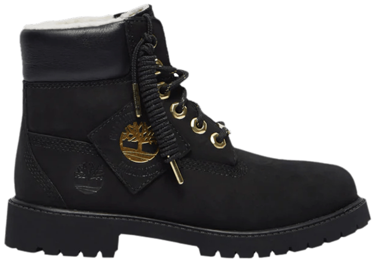 6 Inch Premium Shearling Boot Junior 'Patch Pack - Black' - Timberland ...