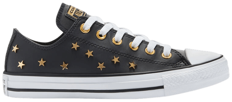 black converse with gold studs 