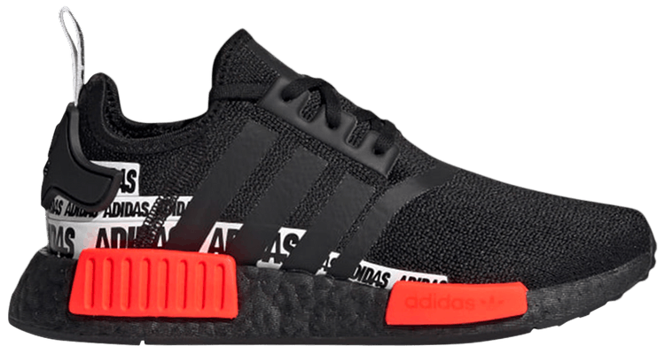 NMD_R1 J 'Wordmark Heel Stripe - Black Solar Red' - adidas - S42837 | GOAT