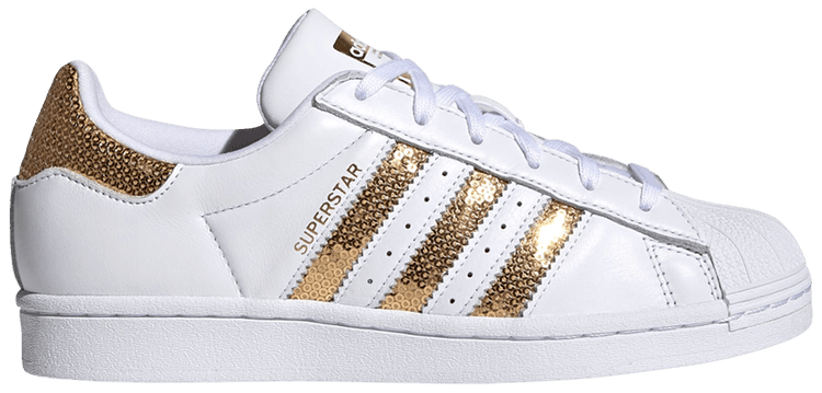 Wmns Superstar 'White Gold Sequins' - adidas - G55658 | GOAT