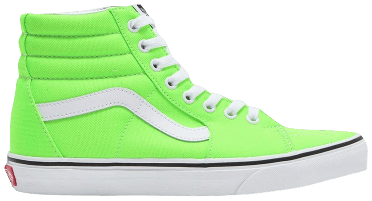 neon green vans sk8 hi