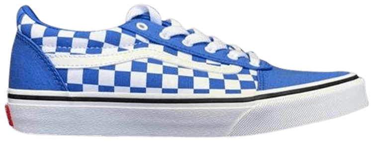 blue vans with checkerboard