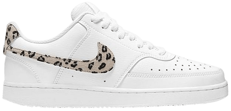 nike court vision low leopard swoosh white TGS A.A