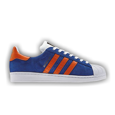 Adidas superstar blue orange white top