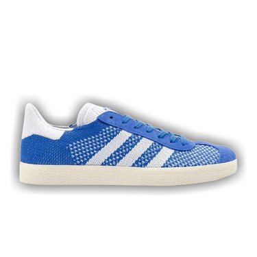 Adidas originals mens gazelle primeknit trainers blue/footwear white/chalk white 2025