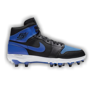 Blue jordan football cleats top