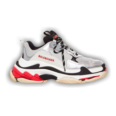 Balenciaga triple s red silver clearance