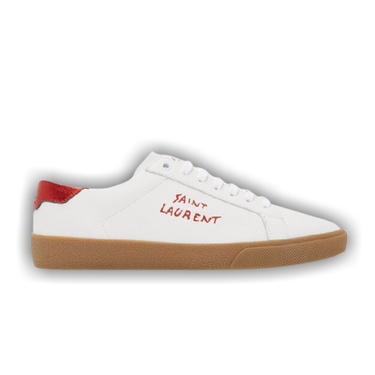 Buy Saint Laurent SL-06 Court Leather 'White Red' - 610685 Buy Saint Laurent SL-06 Court Leather 'White Red' - 610685