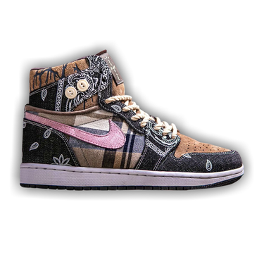 Buy BespokeIND x Air Jordan 1 High Travis Scott Bandana Custom BESPOKEIND AJ1 TS GOAT