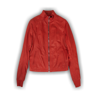 Buy Rick Owens Calf Leather Intarsia Jacket 'Red' - RU19F4761 LCW