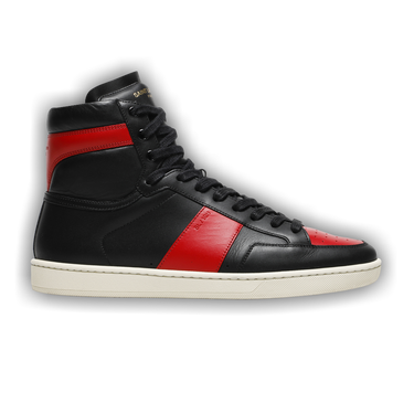 Buy Saint Laurent SL 10H High Top Sneaker Black Red 418026 0MP30 1074 GOAT