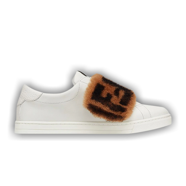 Buy Fendi Wmns Leather Slip On FF Fur White 8E6834 A628 F15EU GOAT