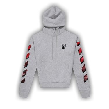 OFF-WHITE Marker Hoodie Grey/Red Men's - SS21 - US