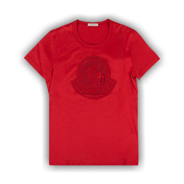 Buy Moncler Embroided Logo Print T-Shirt 'Red' - 80629 00 8390X 