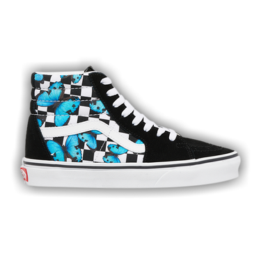 関税込☆VANS BUTTERFLY CHECKERBOARD SK8-HI カスタム Vans Off The Wall Sk8 Hi Top Sneaker - Retro Custom Checker