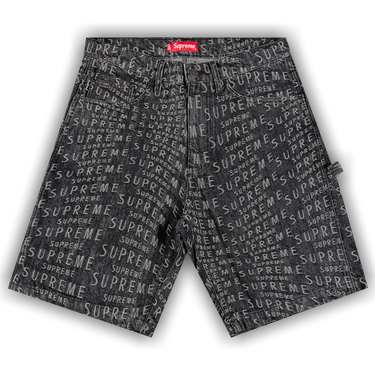 Buy Supreme Warp Jacquard Logos Denim Painter Short 'Black