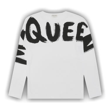 Tシャツ・カットソー alexander mcqueen GRAFFITI LOGO SHIRT (727083_QUN769090) Alexander McQueen logo-print short-sleeved T-shirt | White