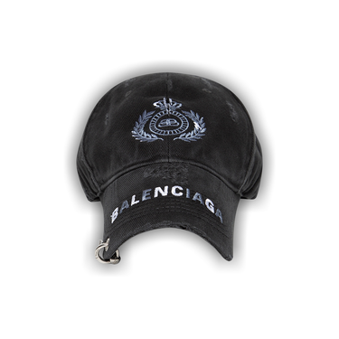 Buy Balenciaga Destroyed BB Pierced Cap 'Black/White' - 661887