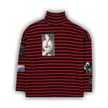 Buy Raf Simons RIOT RIOT RIOT Patched Sweater Black Red 0459 1FW010105RRRP BLAC GOAT