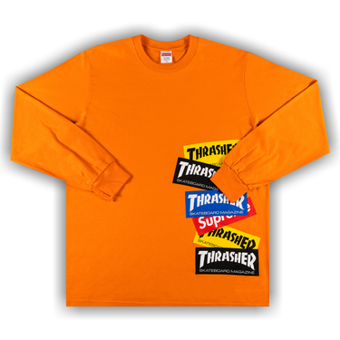 Buy Supreme x Thrasher Multi Logo Long-Sleeve Tee 'Orange
