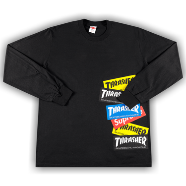 Buy Supreme x Thrasher Multi Logo Long-Sleeve Tee 'Black