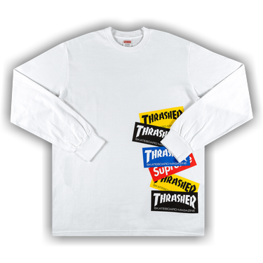 Supreme x Thrasher Multi Logo Long-Sleeve Tee 'White' | GOAT