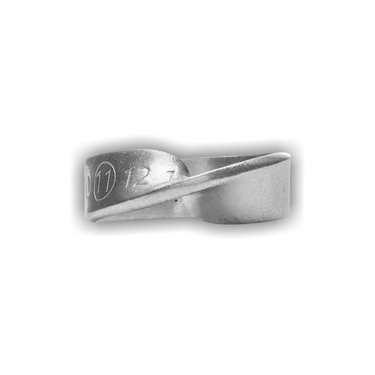 Buy Maison Margiela Logo Engraved Twist Ring 'Silver