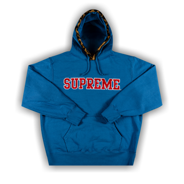 Buy Supreme Leopard Trim Hooded Sweatshirt 'Pale Royal' - FW21SW92