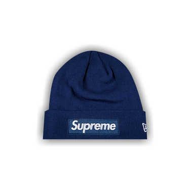 Buy Supreme x New Era Box Logo Beanie 'Washed Navy' - FW21BN9