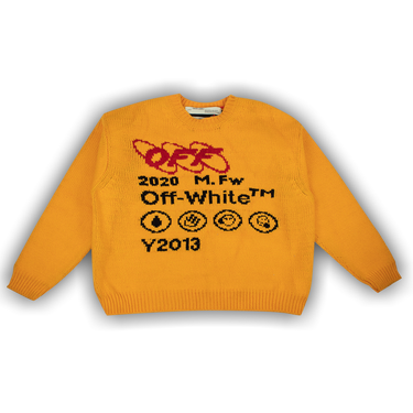 【OFF-WHITE】INDUSTRIAL Y013 KNIT TEE YELLOW BLACK Off-White Yellow and Black Industrial Y013 Sweater Off-White