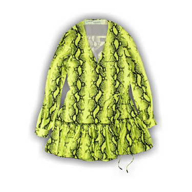 Buy Off White Snake Print Mini Dress Yellow OWDB135S19D600456210 GOAT