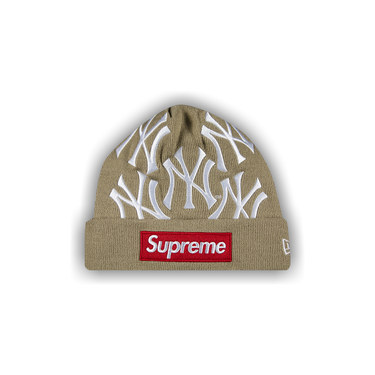Buy Supreme x New York Yankees x New Era Box Logo Beanie 'Tan' - FW21BN7 TAN  | GOAT