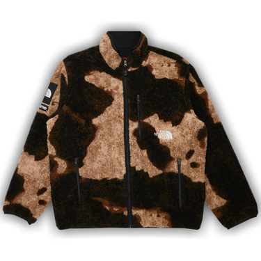 Supreme x The North Face Bleached Denim Print Fleece Jacket 'Black'