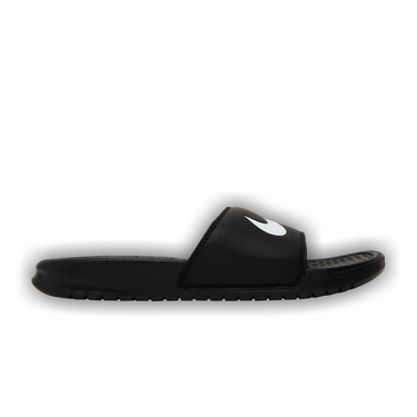 Black nike slides with white on sale swoosh