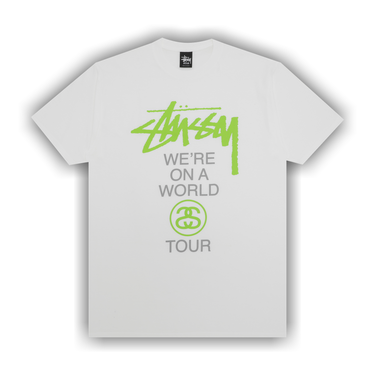 Stussy World Tour Tee 25SS White L ② Stussy World Tour Tee White || Short Sleeve Mens Size