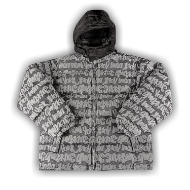 Buy Supreme Fat Tip Jacquard Denim Puffer Jacket 'Black' - SS22J54