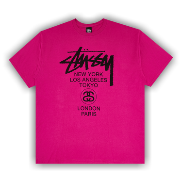 Buy Stussy World Tour Tee 'Berry' - 1903385 BERR | GOAT