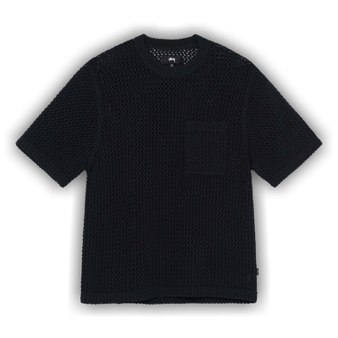 Buy Stussy O'Dyed Mesh Crew 'Black' - 1140297 BLAC | GOAT