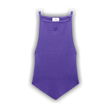 rib knit pointy dress in ultra violet by courrèges Buy Top 'Ultra Violet' - 222MTO042FI00016011 Back Style: Cutout Back