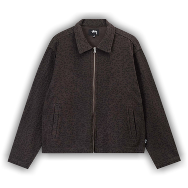 Buy Stussy Leopard Mesh Zip Jacket 'Brown' - 115646 BROW | GOAT