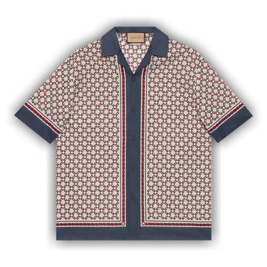 Buy Gucci Geometric G Print Muslin Bowling Shirt 'Ivory