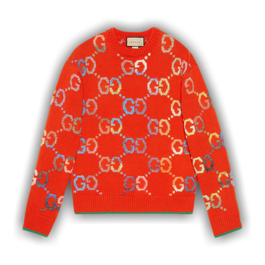 CUGGIセーター Buy Gucci GG Wool Jacquard Sweater 'Orange' - 694774 XKCD4